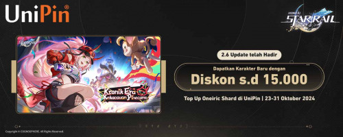 Honkai: Star Rail Hadirkan V2.6 – Top Up #PakeUniPin & Raih Diskon s.d 15.000 Setiap Hari